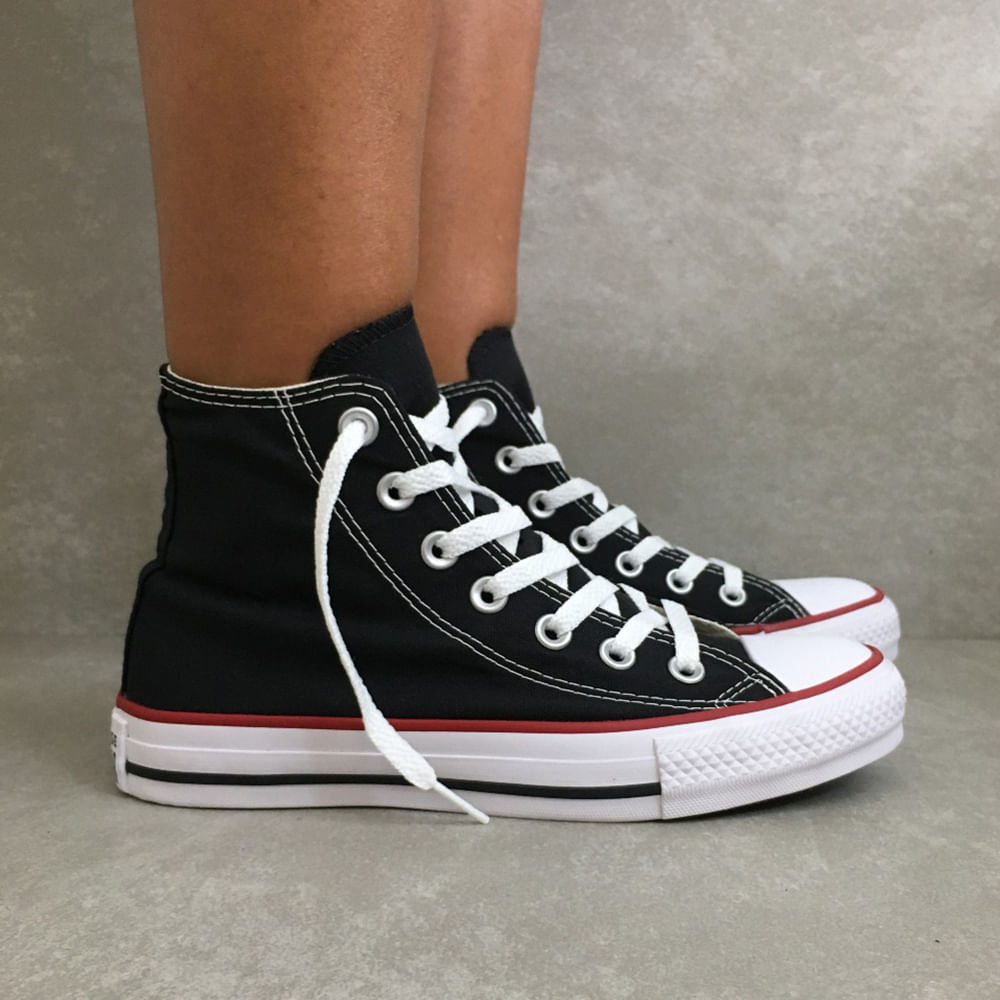 Tênis Converse Chuck Taylor All Star Core Hi Preto Vermelho